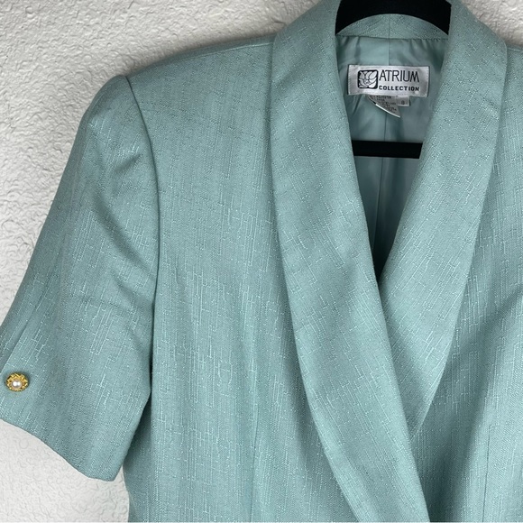 Atrium Collection Vintage Tweed Blazer Button Up Lined Coat Dress Size 8 - Picture 2 of 16